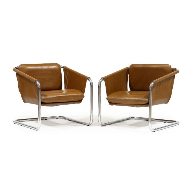 thonet-pair-of-leather-and-chrome-sling-chairs