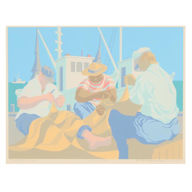 claude-howell-nc-1915-1997-i-sunny-day-mending-nets-i