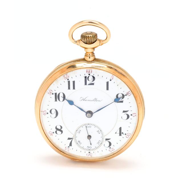 gold-open-face-pocket-watch-hamilton
