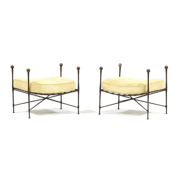 attributed-mario-papperzini-italian-20th-century-pair-of-vintage-iron-i-amalfi-i-ottomans