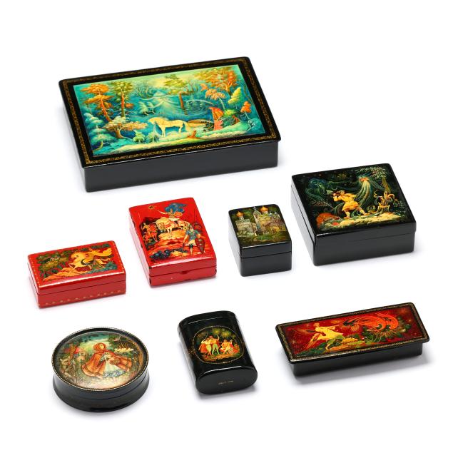 eight-russian-kholui-and-mstera-lacquer-boxes