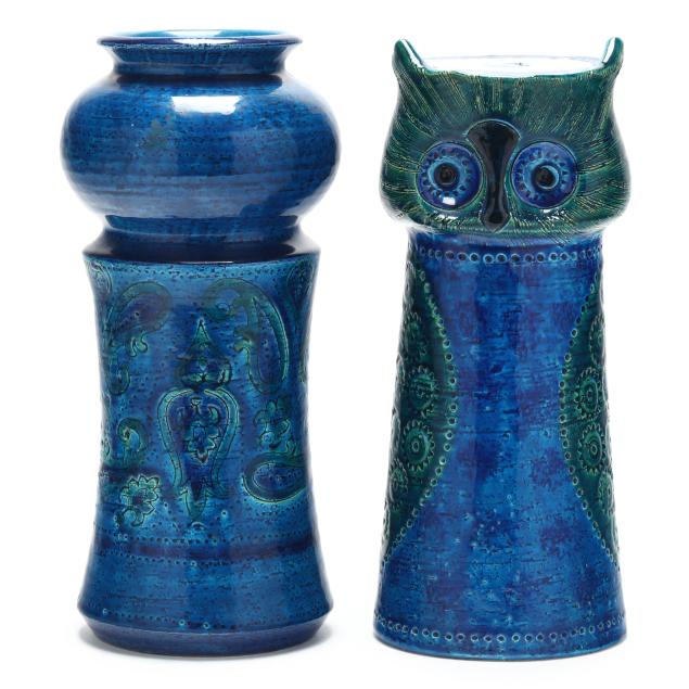 aldo-londi-italian-1911-2003-for-bitossi-i-rimini-blu-i-owl-and-tall-vase