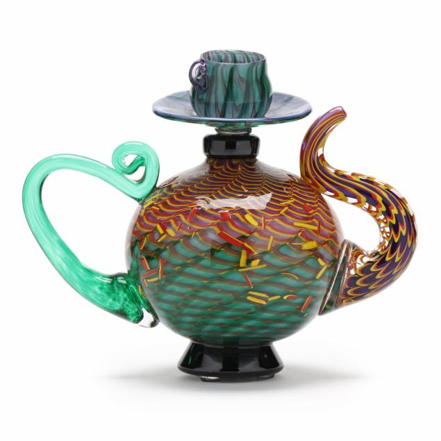 christian-thirion-french-b-1941-art-glass-teapot-sculpture