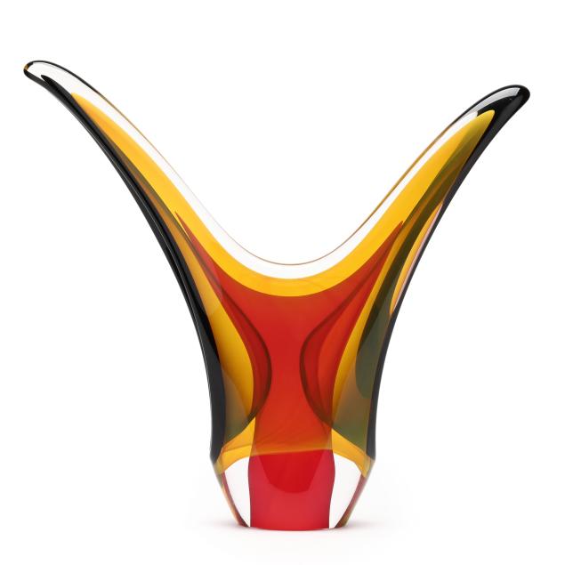 joe-nielander-nc-b-1963-double-mouth-glass-sculpture