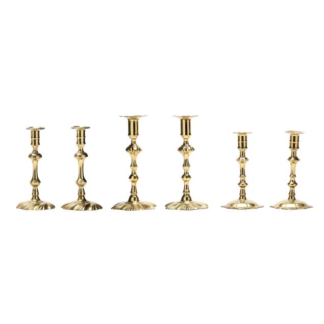 three-pairs-of-george-ii-brass-candlesticks