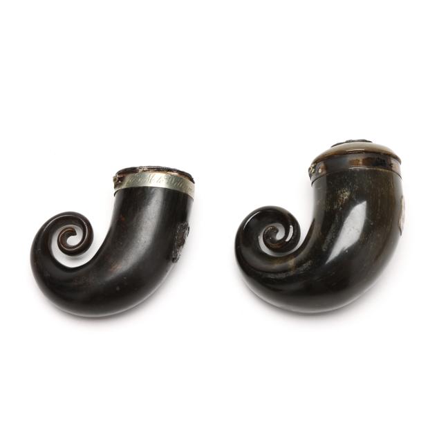 two-mid-19th-century-silver-mounted-scottish-horn-mulls