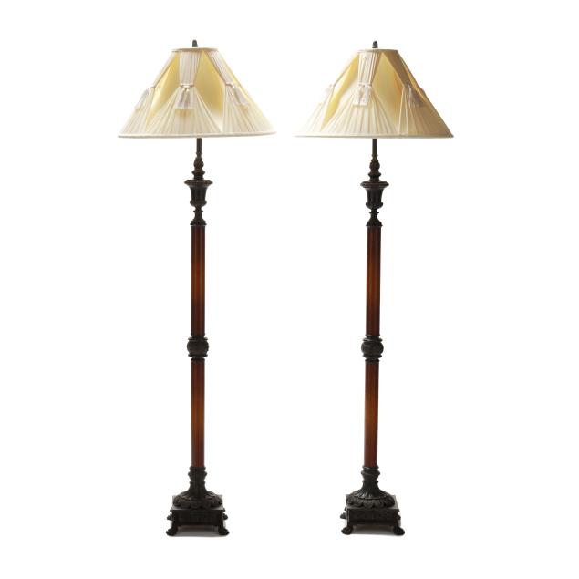 pair-of-theodore-alexander-bronze-and-leather-floor-lamps-with-shades