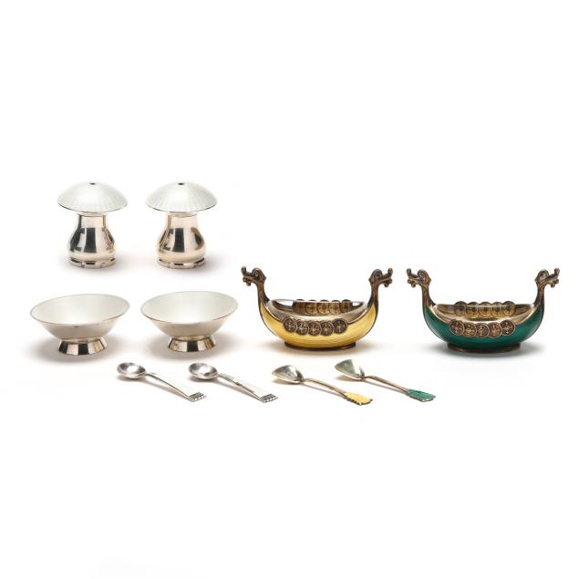 collection-of-scandinavian-enamel-decorated-sterling-silver-salts