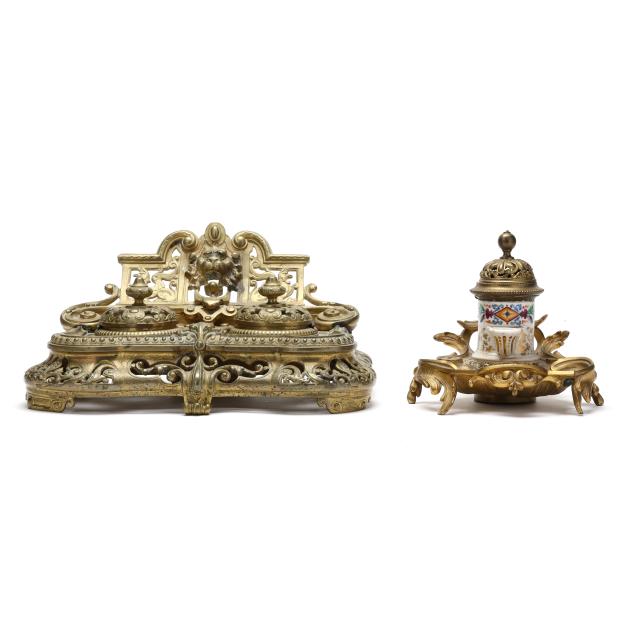 two-antique-continental-ormolu-inkstands