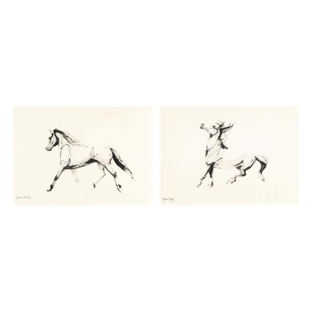 spencer-hodge-british-b-1943-pair-of-horse-paintings