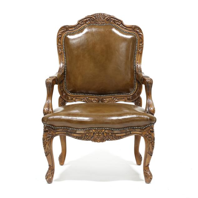 ralph-lauren-louis-xv-style-leather-upholstered-fauteuil