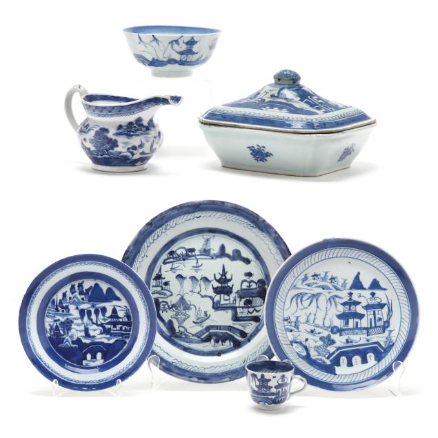 a-large-group-of-chinese-export-blue-and-white-canton-porcelain-dinnerware
