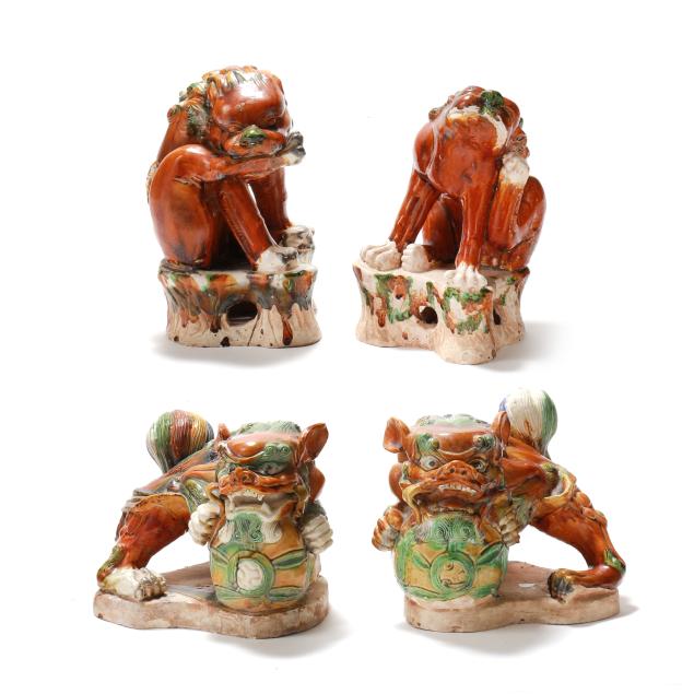two-pairs-of-large-asian-glazed-foo-lions