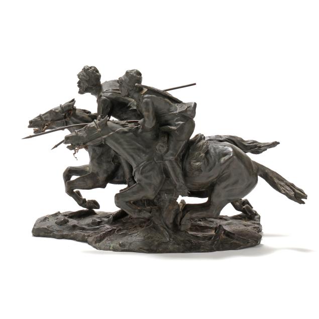 a-russian-school-bronze-group-of-two-cossacks-on-horseback
