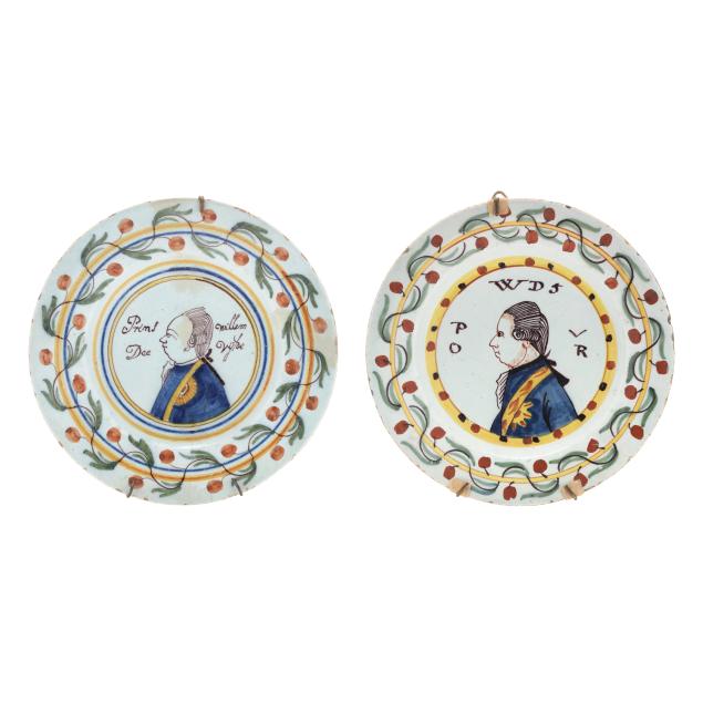 two-17th-century-delftware-orangist-portrait-plates