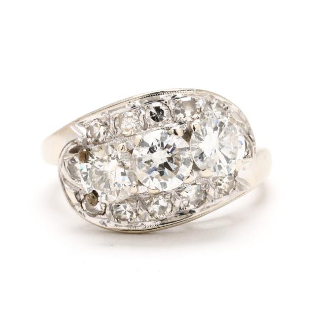 white-gold-and-three-stone-diamond-ring