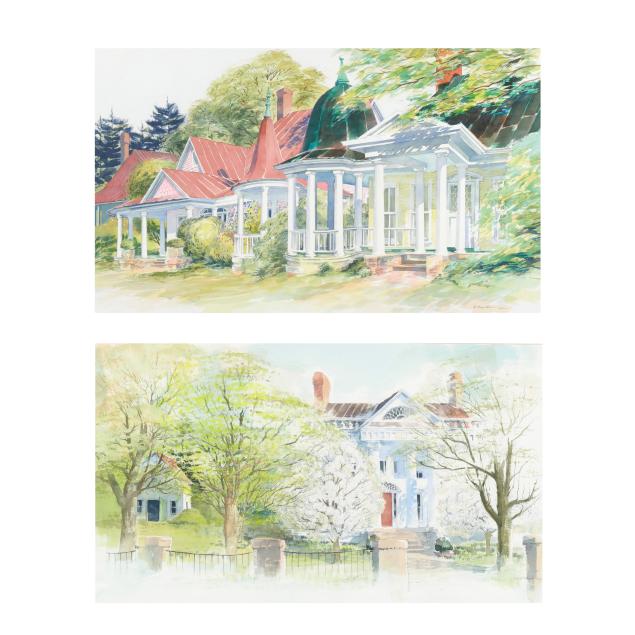 everett-mayo-nc-b-1947-two-framed-north-carolina-landscapes