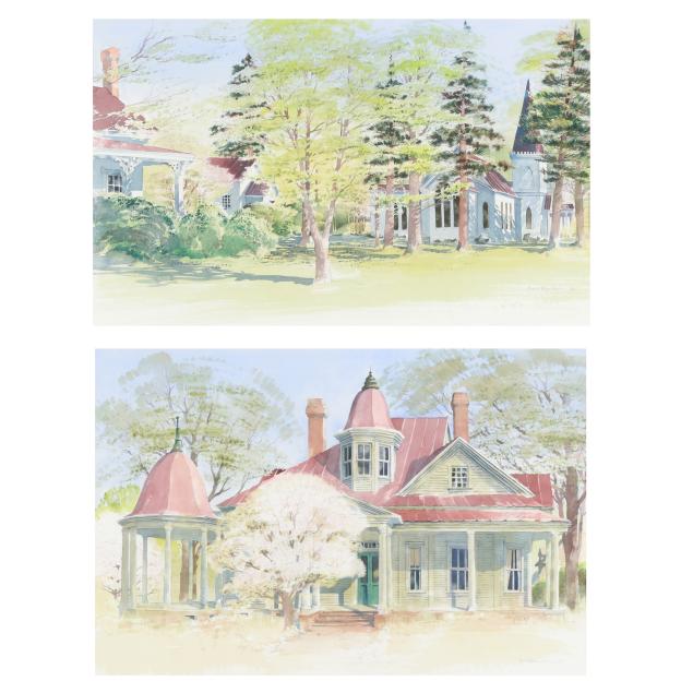 everett-mayo-nc-b-1947-two-framed-north-carolina-landscapes