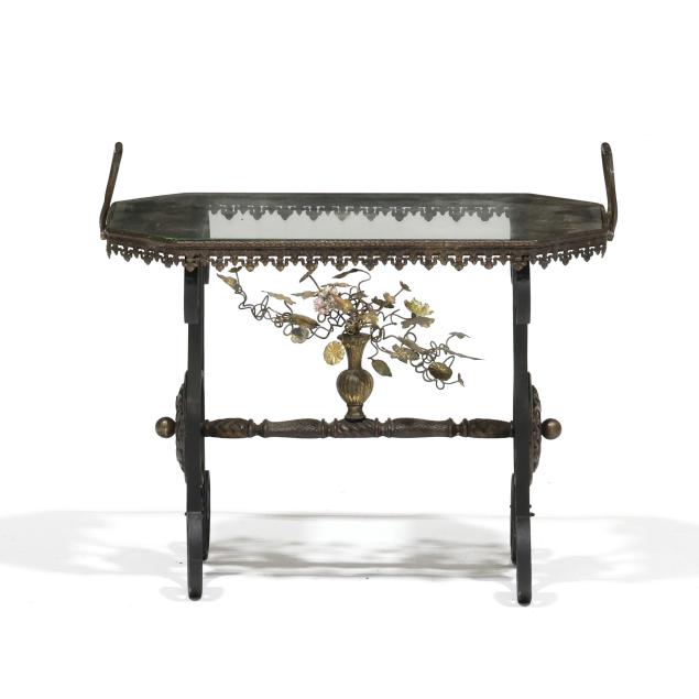 attributed-oscar-bach-iron-and-bronze-tray-top-side-table