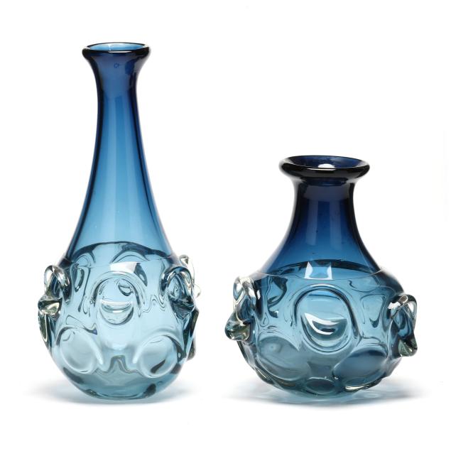 two-scandinavian-art-glass-vases