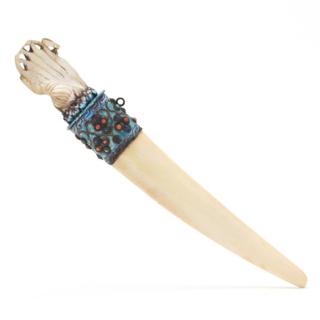 a-chinese-knife-in-bone-and-enamel-case-with-mother-of-pearl-carved-handle