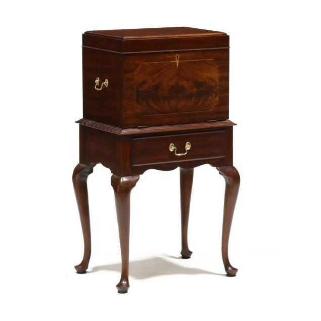 henkel-harris-queen-anne-style-inlaid-mahogany-silver-chest