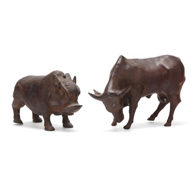 two-asian-hollow-cast-bronze-animal-figurines