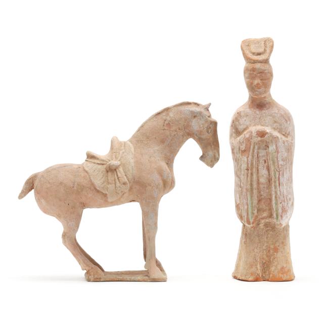 a-chinese-tomb-pottery-official-figure-and-horse