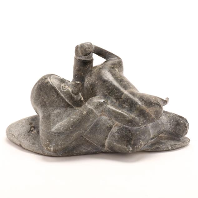 attributed-paulassie-pootoogook-r-c-a-inuit-1927-2006-inuk-and-dog