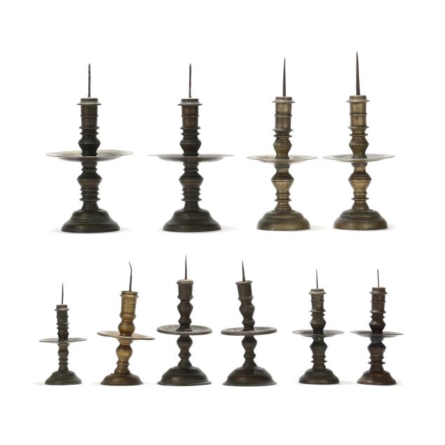 ten-baroque-turned-brass-pricket-sticks
