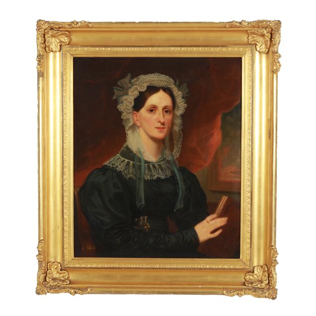 american-school-mid-19th-century-portrait-of-a-woman-with-a-lace-bonnet