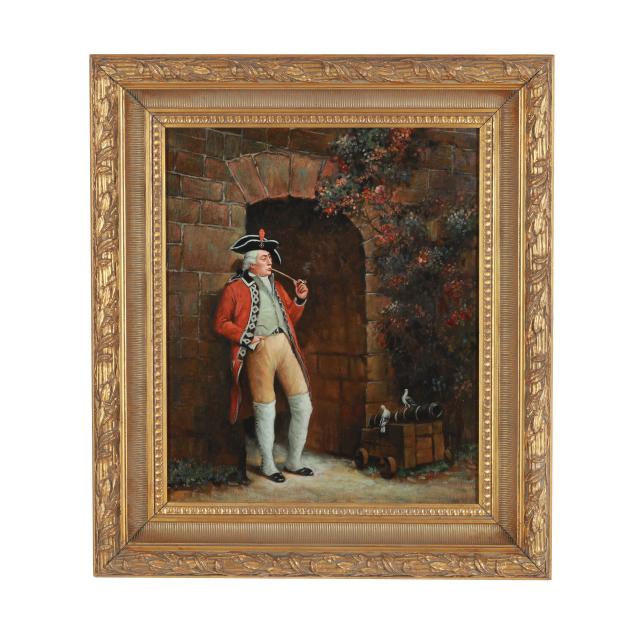 a-contemporary-decorative-painting-of-a-redcoat-at-rest