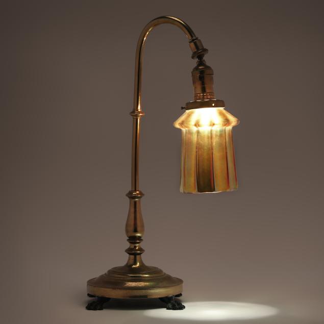 brass-table-lamp-with-iridescent-glass-shade