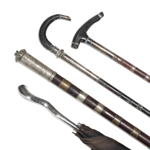 four-vintage-silver-mounting-walking-accessories