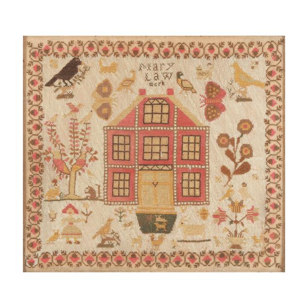 mary-law-s-19th-century-framed-needlework-sampler