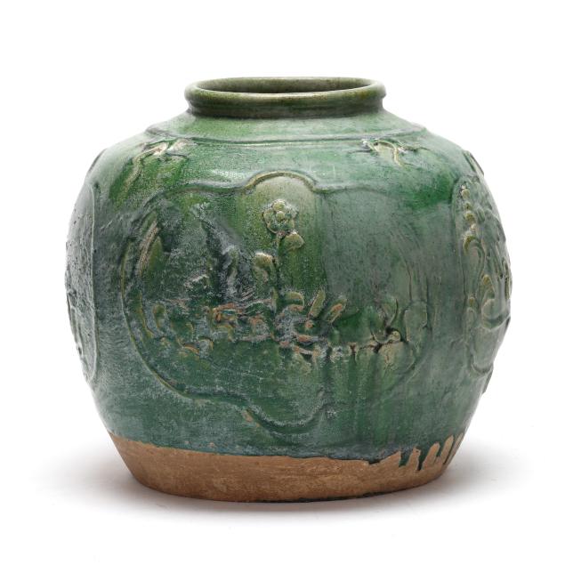large-chinese-jar-with-turquoise-green-glaze-molded-decoration