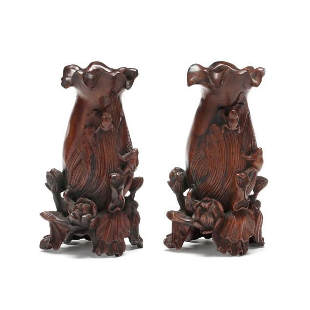 a-pair-of-carved-wood-asian-vases-with-frogs-and-lotus-blossoms