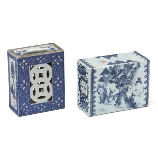 two-chinese-blue-and-white-porcelain-pillows