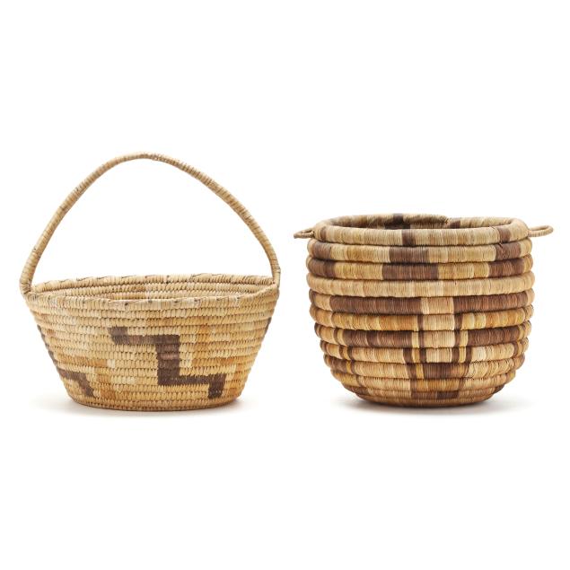 two-vintage-hopi-coil-baskets