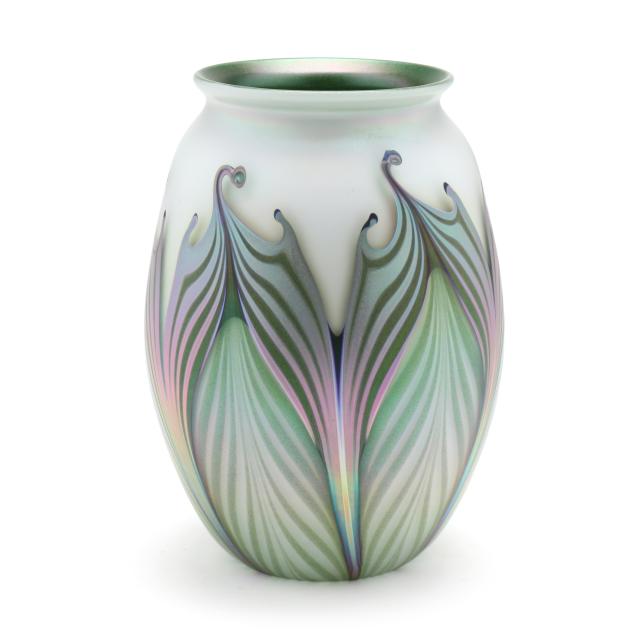 charles-lotton-pulled-green-opal-tribal-vase