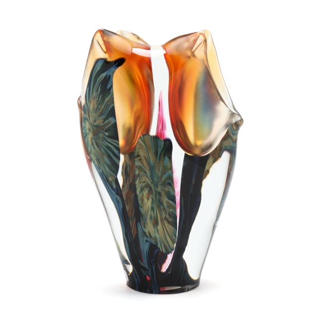 david-lotton-double-mouth-organic-art-glass-vase