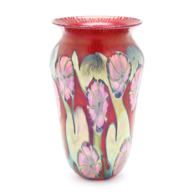 john-lotton-pink-floral-fantasy-glass-vase