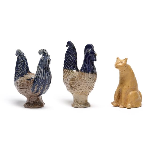 charles-moore-randolph-moore-county-nc-1935-2007-three-folk-pottery-animals