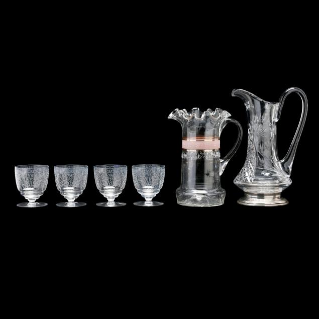four-baccarat-i-lulli-i-wine-glasses-and-two-associated-pitchers