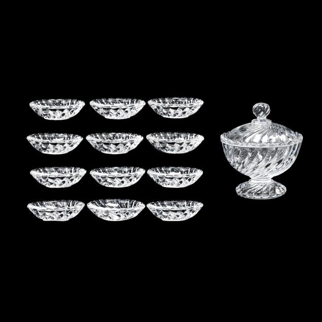 13-pieces-of-baccarat-i-bambous-swirl-i-glass-tableware