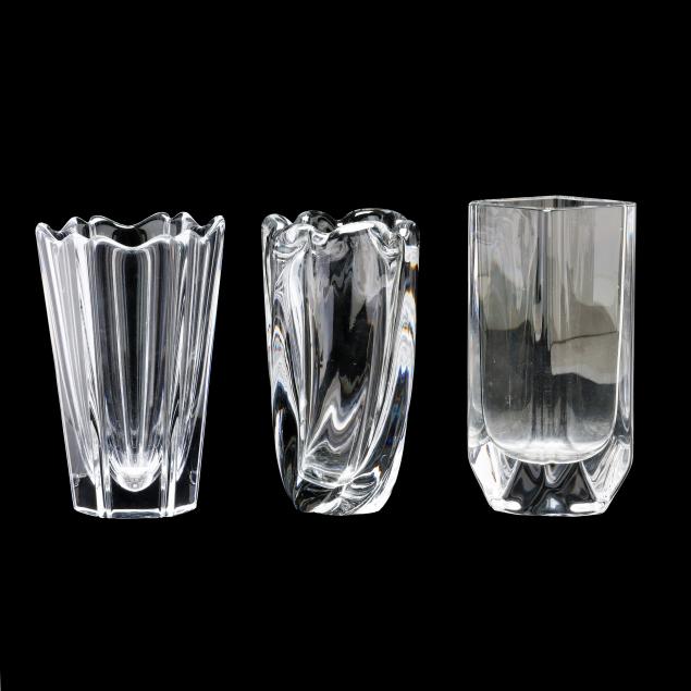 three-orrefors-crystal-vases