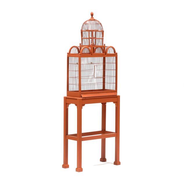 vintage-painted-bird-cage-on-stand