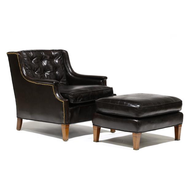 vintage-leather-upholstered-club-chair-and-ottoman