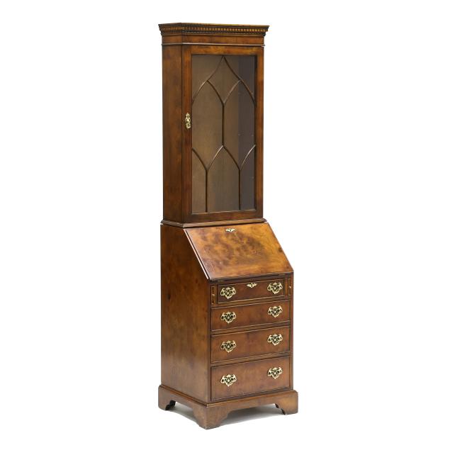 southampton-georgian-style-diminutive-burl-wood-bureau-and-bookcase