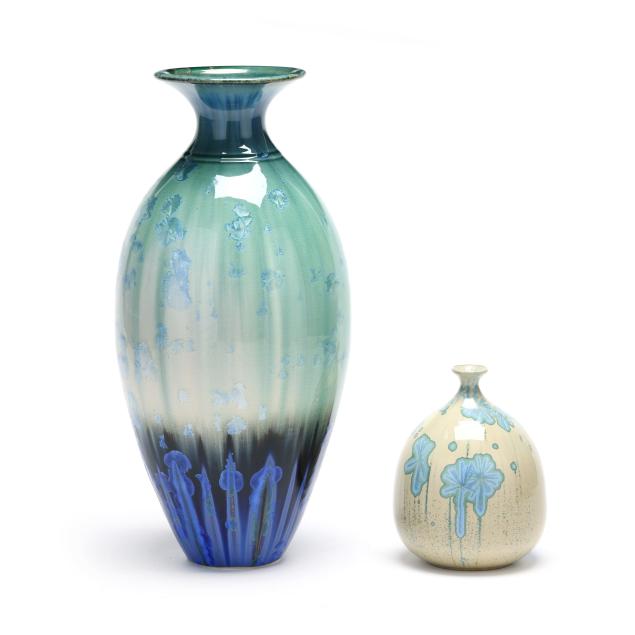 two-blue-and-green-crystalline-pottery-vases